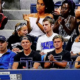John Reed in Madison Keys' player box at the U.S. Open